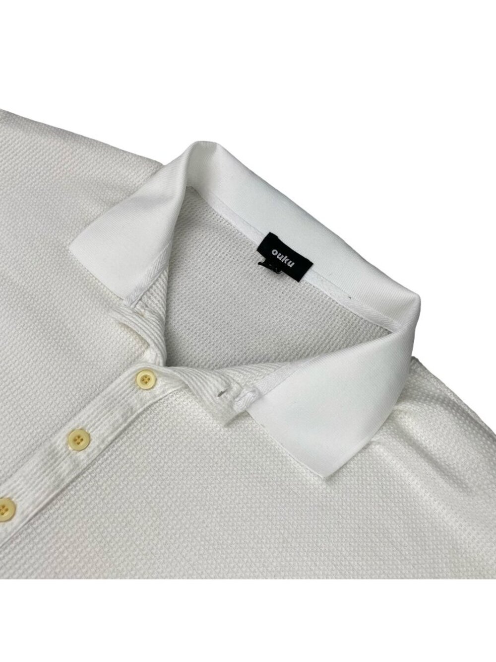 Ouku Men's Knit S/S Polo Shirt White • 2XL